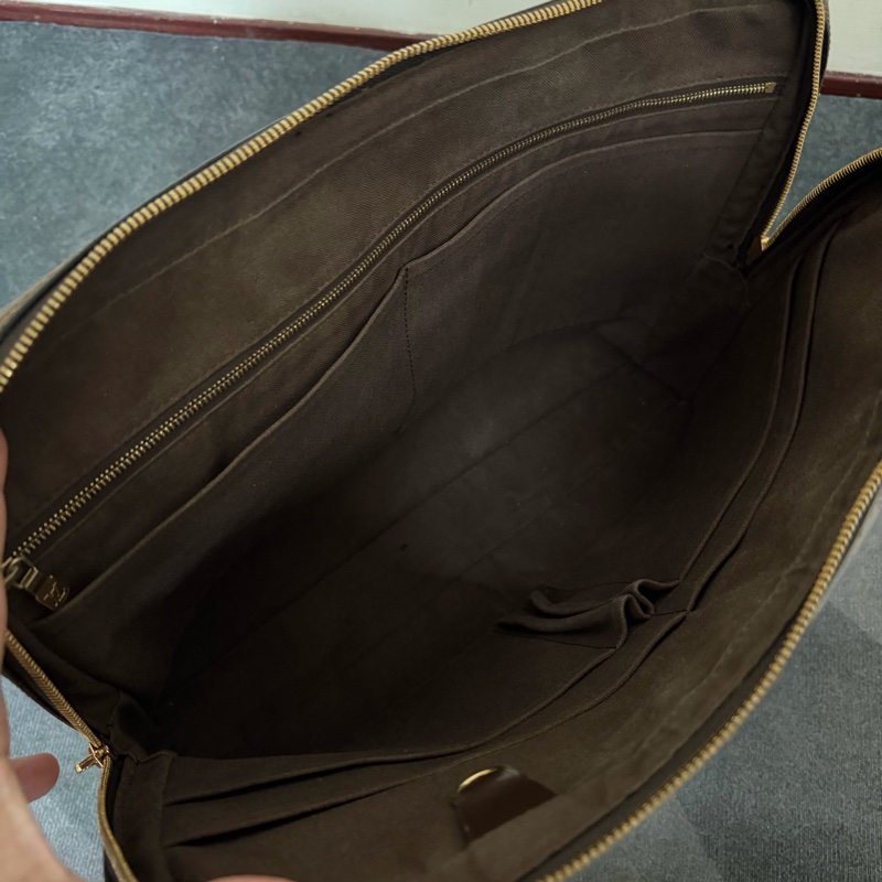 Lv 棕色棋盤格公事包-8