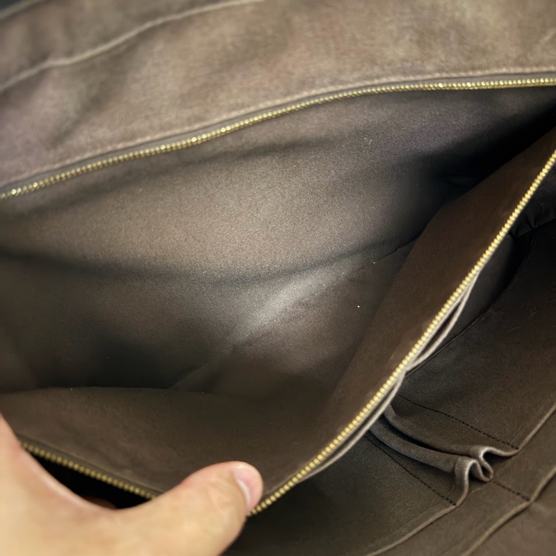 Lv 棕色棋盤格公事包-9