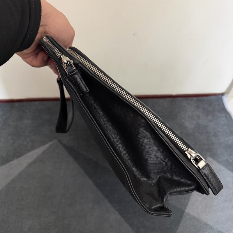 Prada 黑色防刮牛皮公事包-2