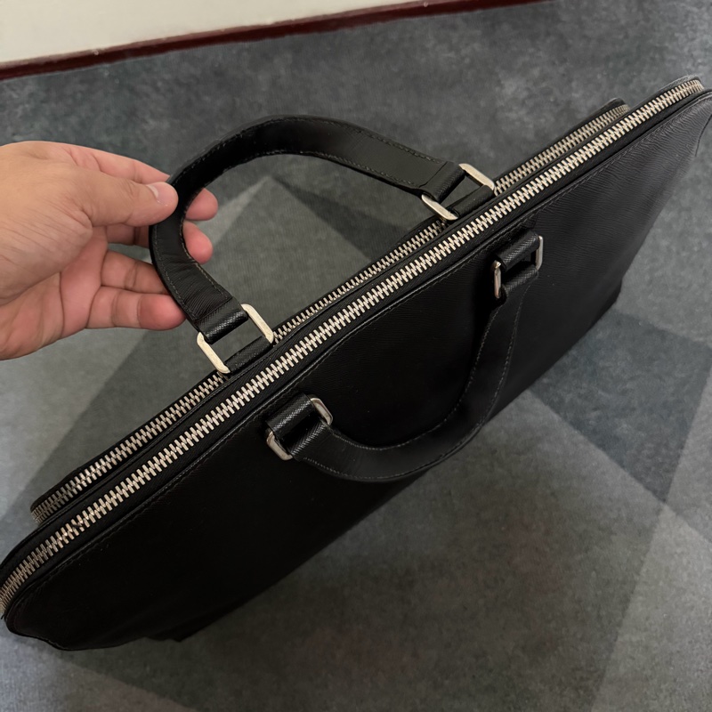 Prada 黑色防刮牛皮公事包-6