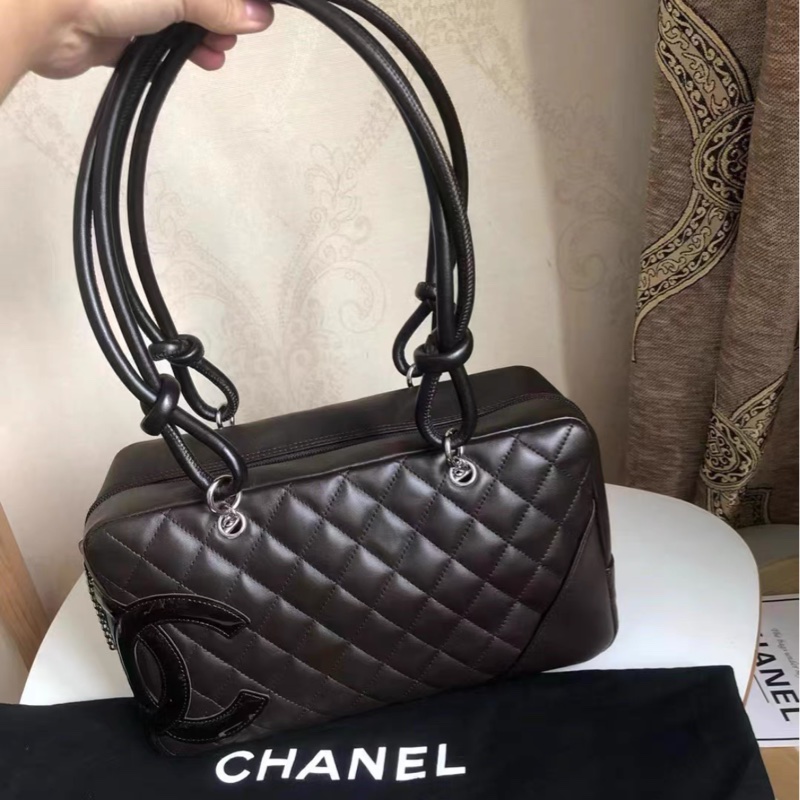 全網最低價 Chanel 康鵬單肩包 巧克力色 97%新-1