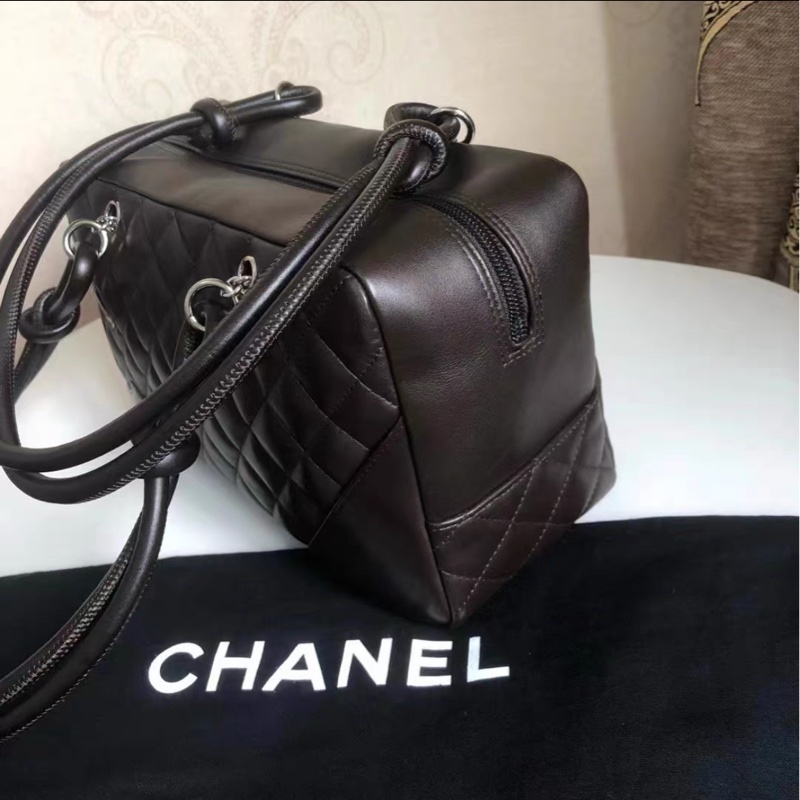 全網最低價 Chanel 康鵬單肩包 巧克力色 97%新-4