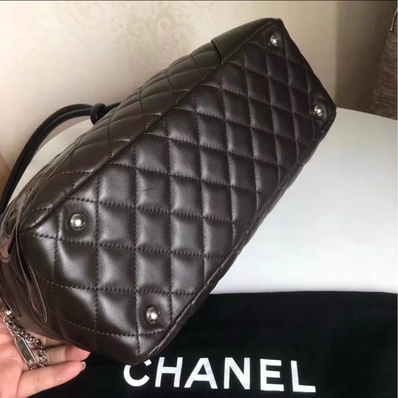 全網最低價 Chanel 康鵬單肩包 巧克力色 97%新-5