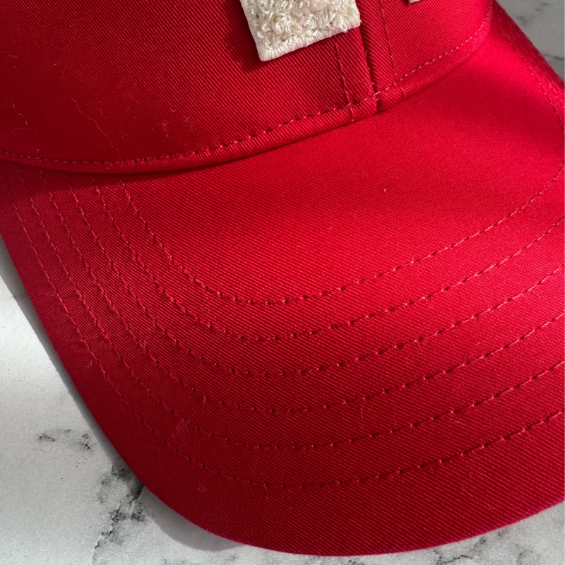 celine紅色白數字棒球帽🧢-2