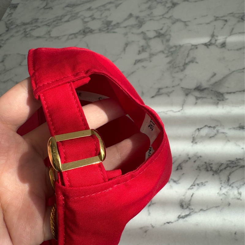 celine紅色白數字棒球帽🧢-3