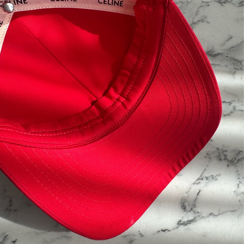 celine紅色白數字棒球帽🧢-6