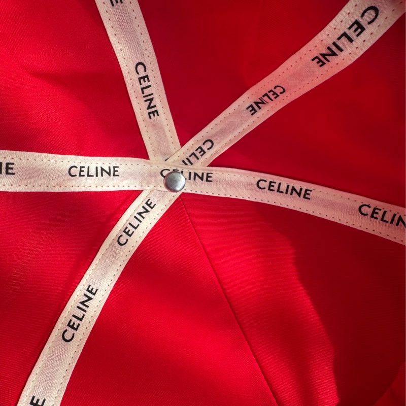 celine紅色白數字棒球帽🧢-9