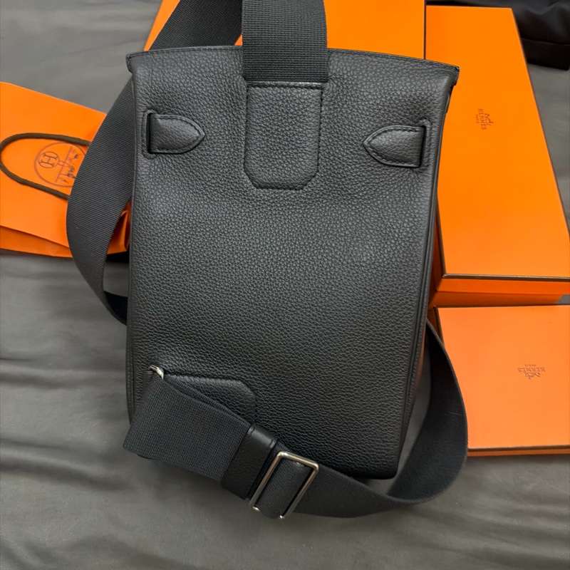 Hermes 愛馬仕Hac a Dos PM肩背包 黑銀閉眼入配色-2