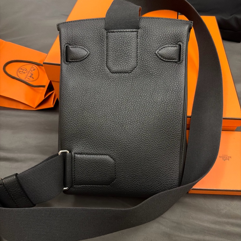Hermes 愛馬仕Hac a Dos PM肩背包 黑銀閉眼入配色-7