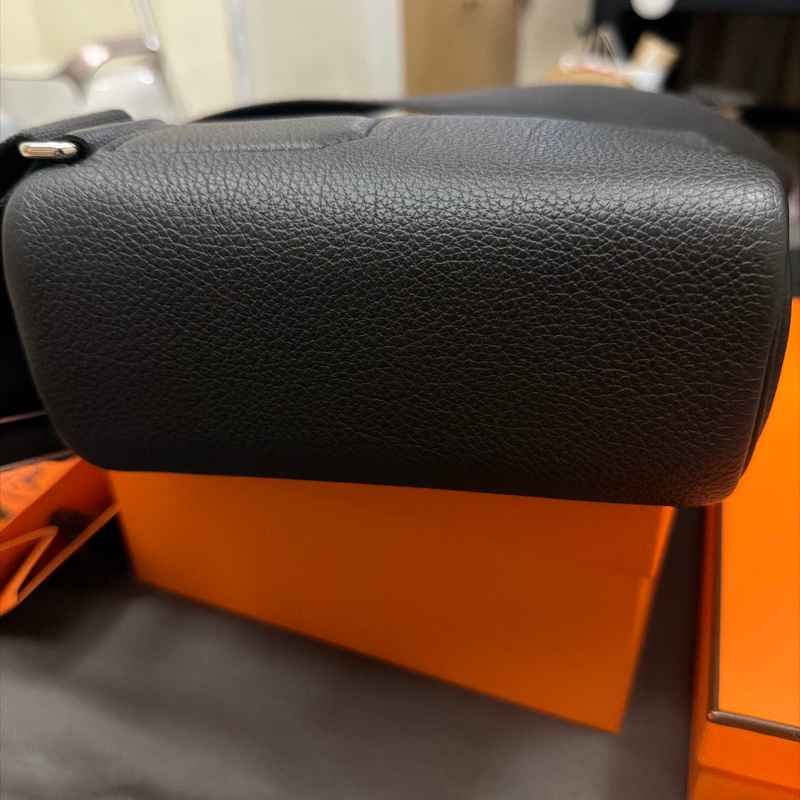 Hermes 愛馬仕Hac a Dos PM肩背包 黑銀閉眼入配色-8