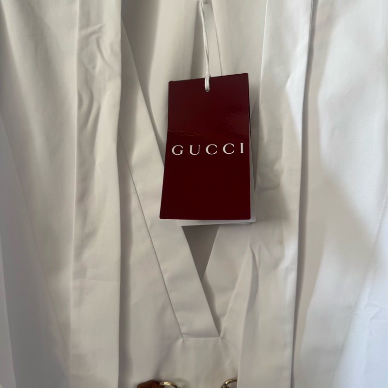 Gucci馬銜釦造型短袖長上衣40號-3
