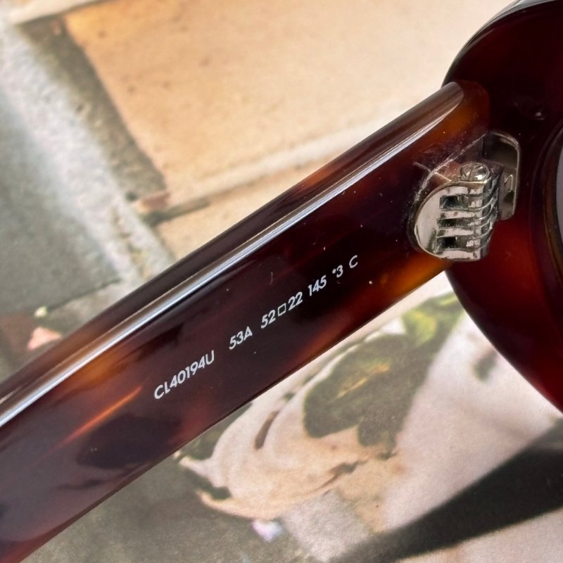 ::CELINE:: Triomphe 01 經典凱旋門 玳瑁色橢圓框墨鏡 太陽眼鏡  Sunglasses-7