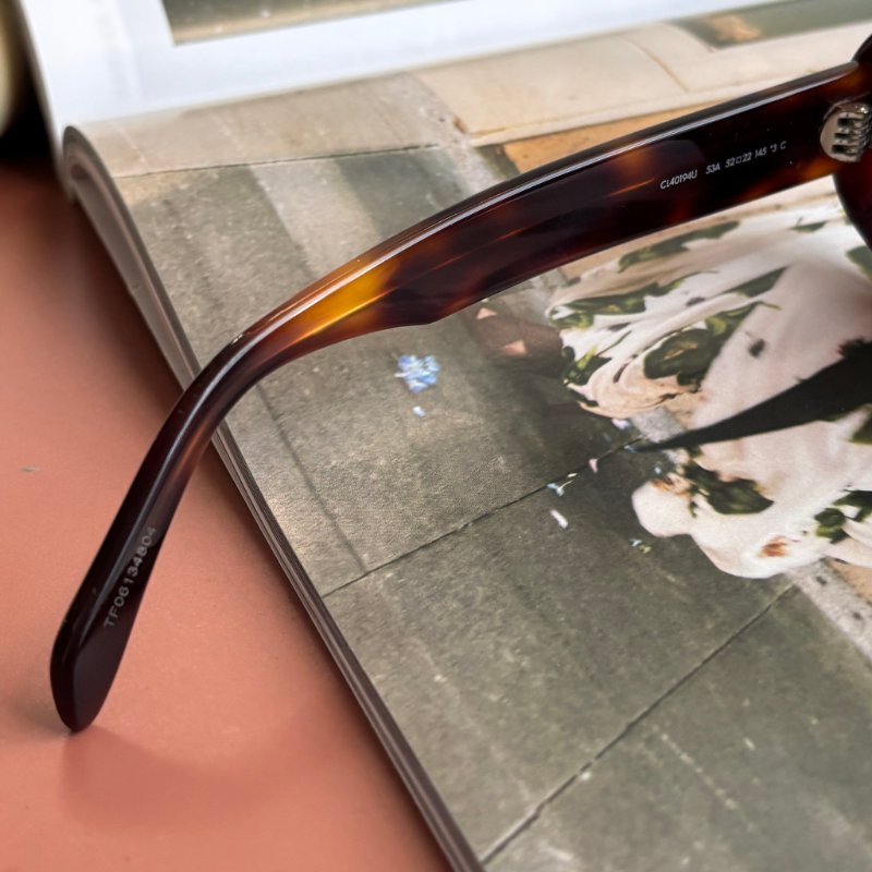 ::CELINE:: Triomphe 01 經典凱旋門 玳瑁色橢圓框墨鏡 太陽眼鏡  Sunglasses-10
