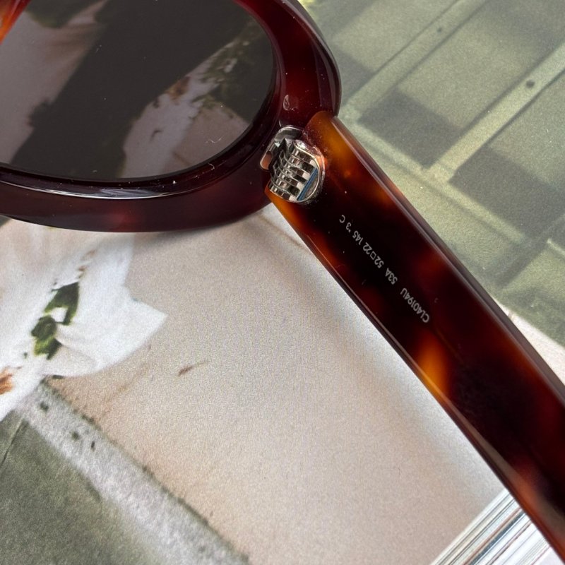 ::CELINE:: Triomphe 01 經典凱旋門 玳瑁色橢圓框墨鏡 太陽眼鏡  Sunglasses-19