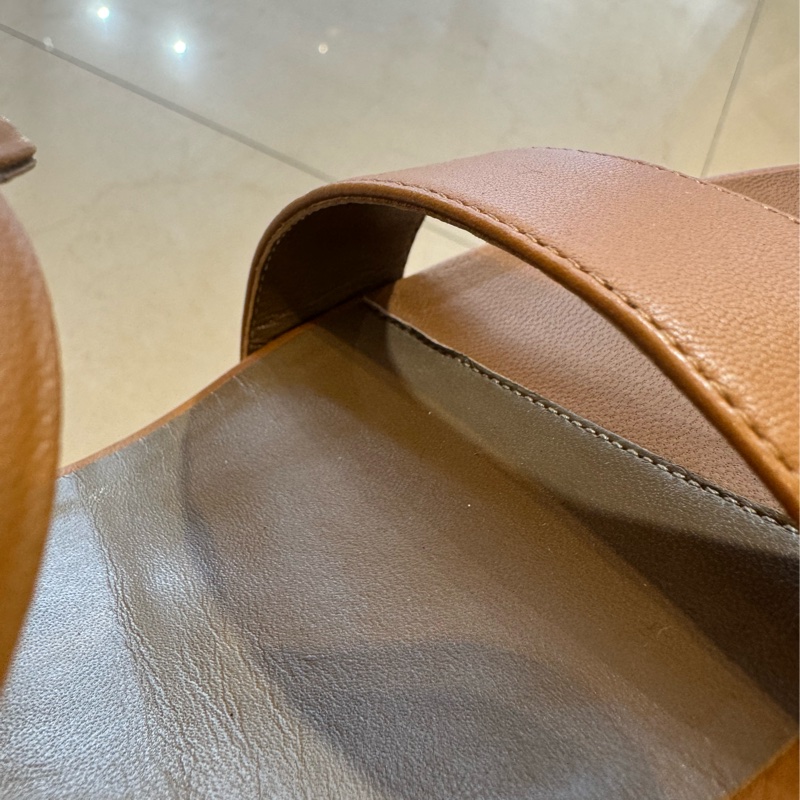 Hermes駝色豬鼻子高跟拖鞋 39.5號-8
