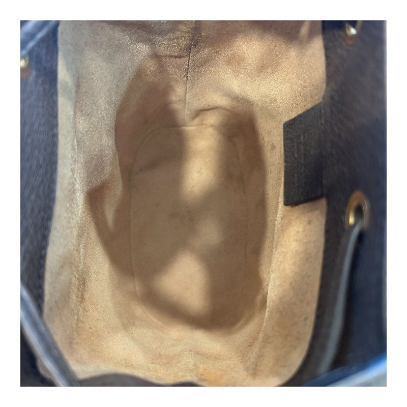 GUCCI 卡其PVC紅綠條紋水桶包/小款-7