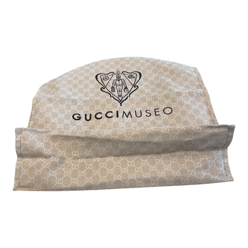 GUCCI 米色緹花布直立手提托特包-2