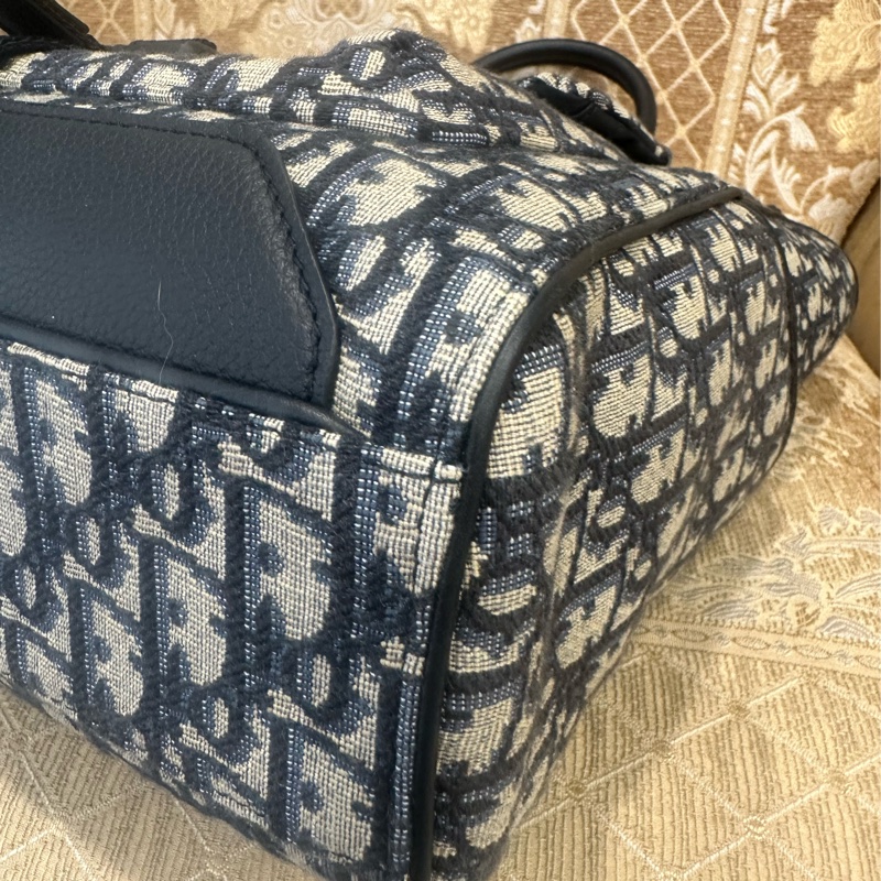 Dior 藍緹花布銀釦Oblique Explorer托特包 1ESSH069YKY-6