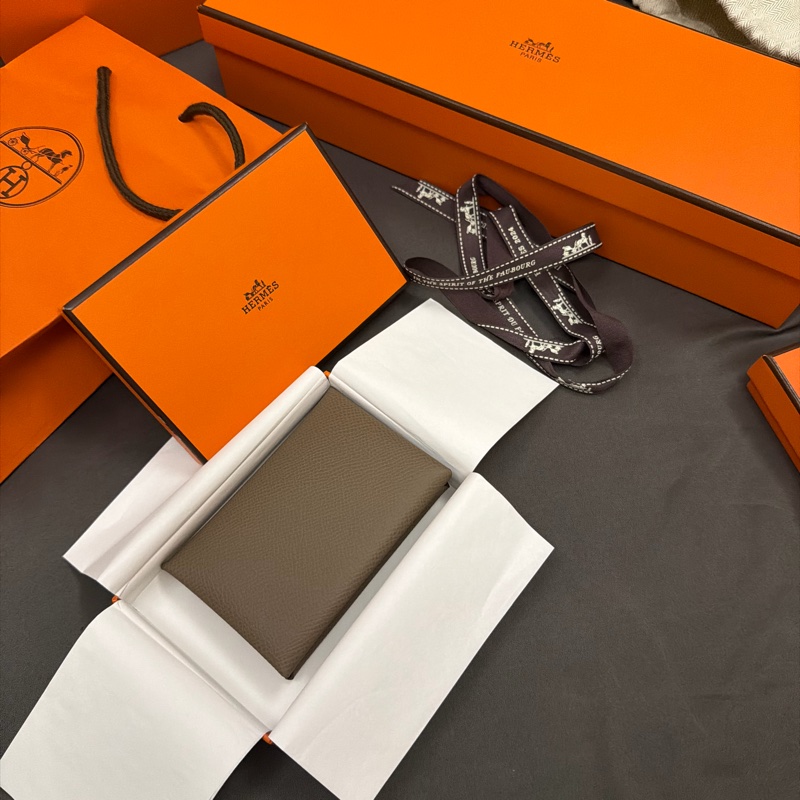 Hermès 大象灰calvi卡包-4