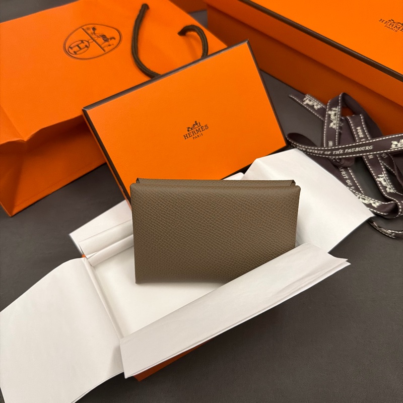 Hermès 大象灰calvi卡包-6
