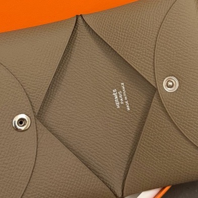 Hermès 大象灰calvi卡包-9