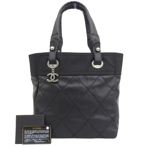 近全新 CHANEL Paris-Biarritz PM A34208 手提包，附封條，1 個手提包，塗佈帆布，黑色