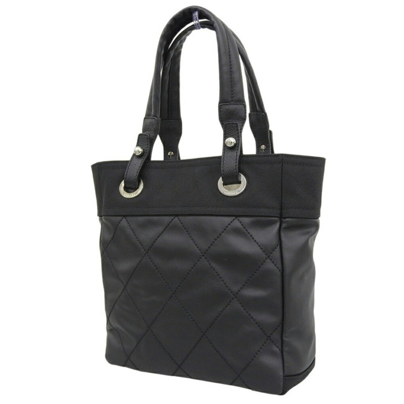 近全新 CHANEL Paris-Biarritz PM A34208 手提包，附封條，1 個手提包，塗佈帆布，黑色-1