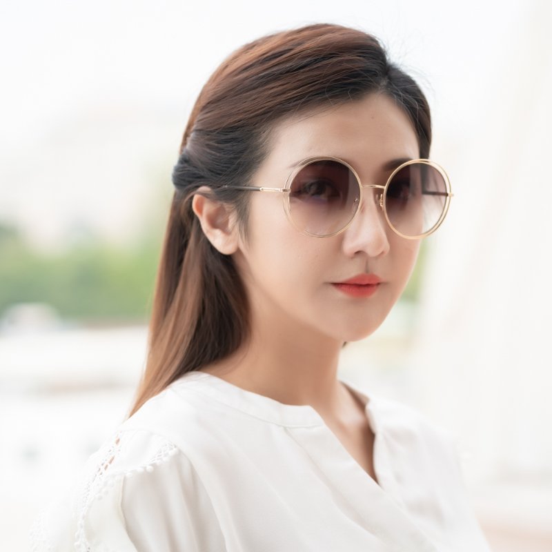 LONGCHAMP 太陽眼鏡(金色)-5