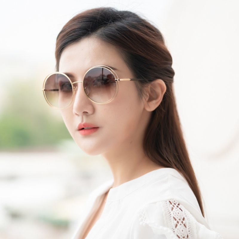 LONGCHAMP 太陽眼鏡(金色)-6