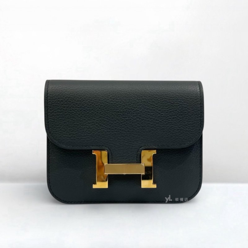 Hermes包包 Mini Constance Slim Epsom H0霧霾灰金釦腰包-0