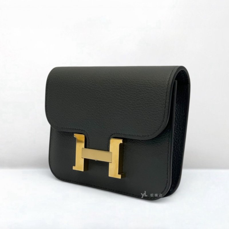 Hermes包包 Mini Constance Slim Epsom H0霧霾灰金釦腰包-2