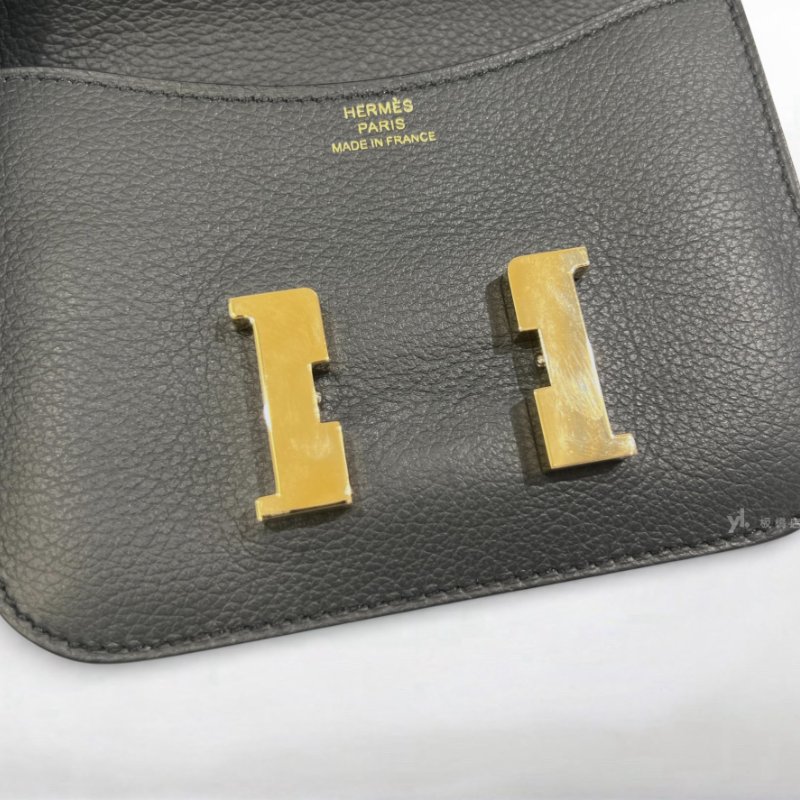 Hermes包包 Mini Constance Slim Epsom H0霧霾灰金釦腰包-8