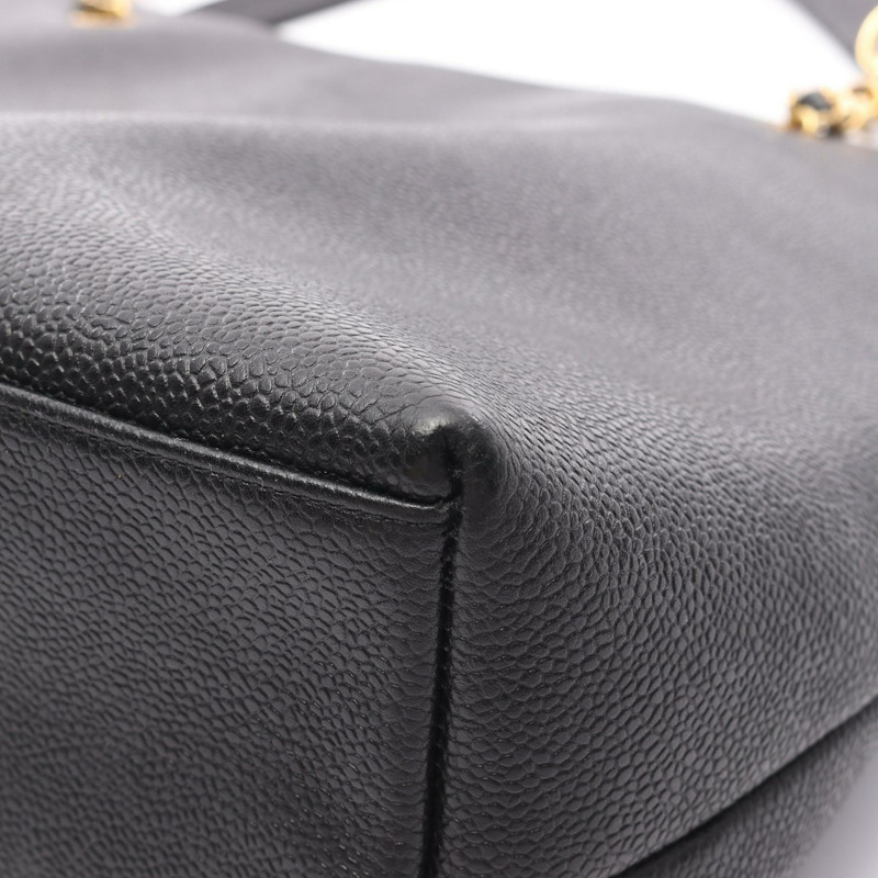 香奈兒 Jumbo CC Logo 鏈條手提單肩包,小牛皮,黑色,金色五金,二手女款-5