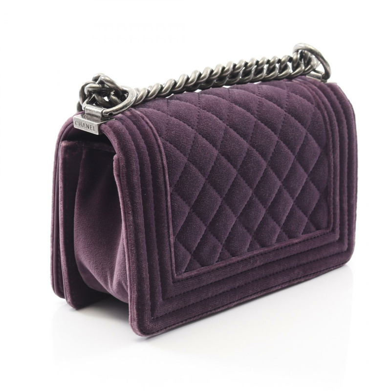 香奈兒 Boy Chanel 小號鏈條單背包，紫色，二手，女士 CC-1