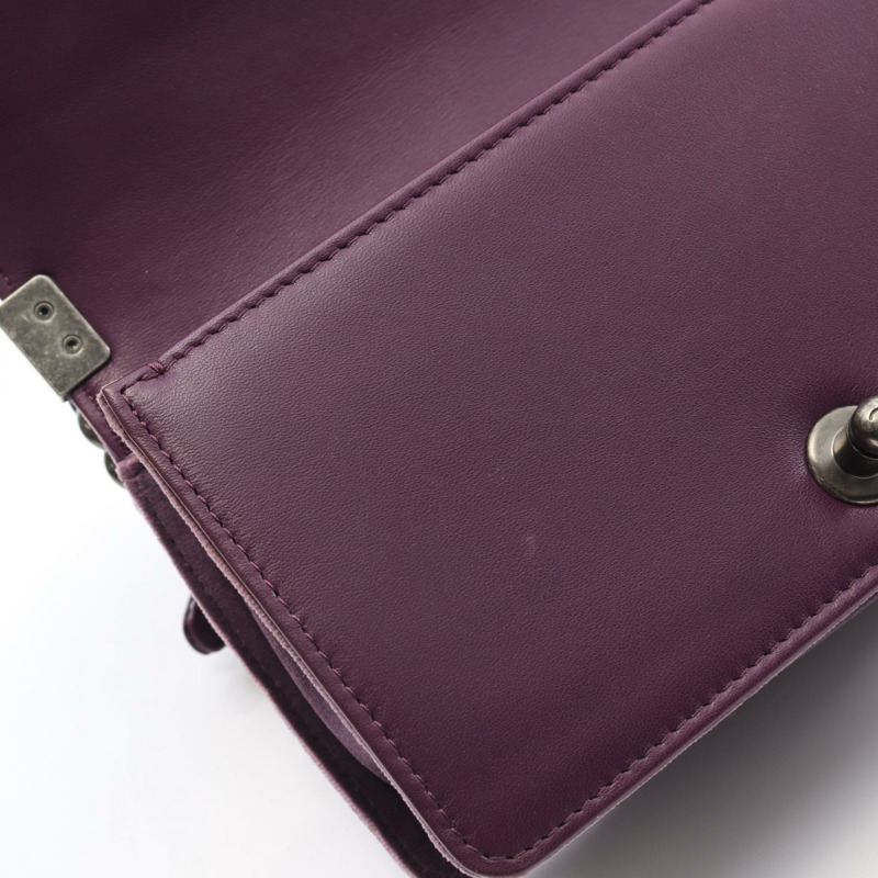 香奈兒 Boy Chanel 小號鏈條單背包，紫色，二手，女士 CC-5