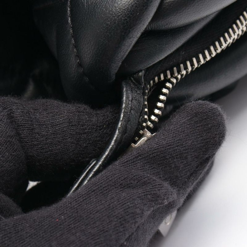 香奈兒 Cococoon 手提包，黑色波爾多紅皮革，二手，女士款，帶五金配件-5