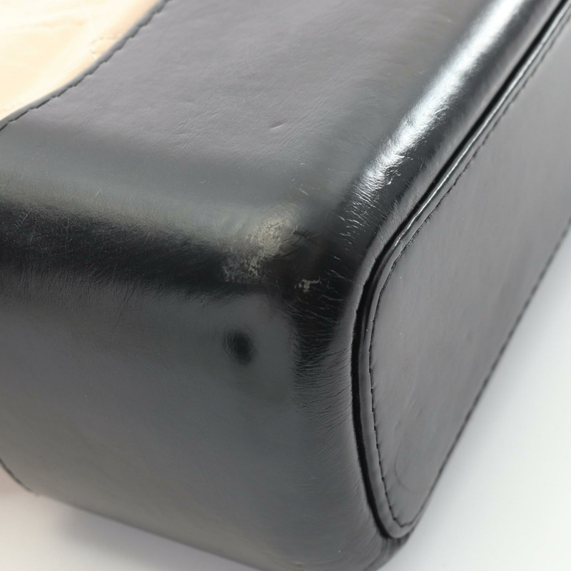 香奈兒 Gabrielle de large Hobo 鏈條單肩包 A93824 皮革 米色 黑色 CC-5