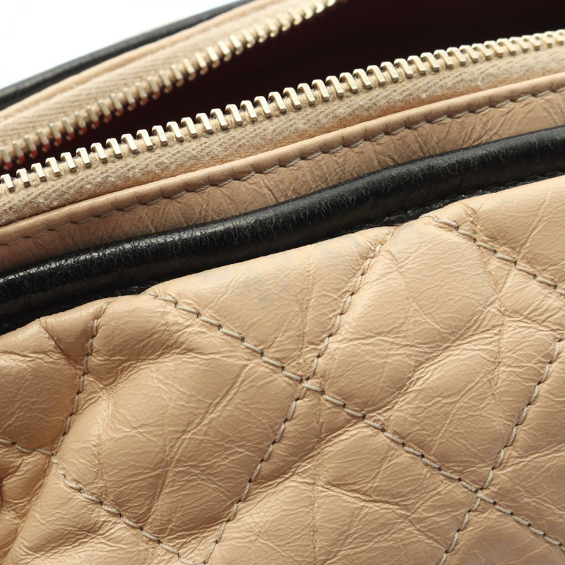 香奈兒 Gabrielle de large Hobo 鏈條單肩包 A93824 皮革 米色 黑色 CC-9