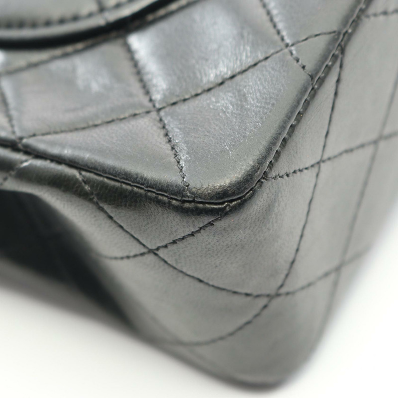 香奈兒 (CHANEL) 絎縫鏈條單肩包，羊皮材質，黑色，金色五金，二手女款-8