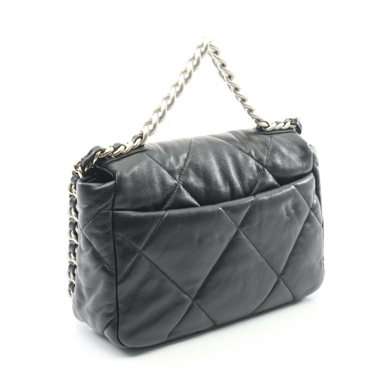 CHANEL 19 Dix-neuf 馬特拉塞斜背包鏈條單肩包 AS1160 小羊皮黑色-1