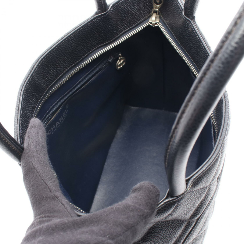 香奈兒 (CHANEL) 圓形飾章手提包，小牛皮，黑色，銀色五金，二手，女士，雙C標誌，Coco Mark標誌-2