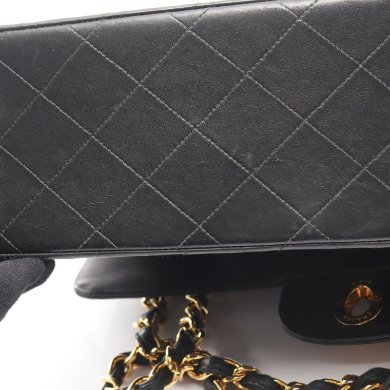 香奈兒 Jumbo Matelasse 34 鏈條肩背包 A01094 羊皮黑 二手 金色五金-11