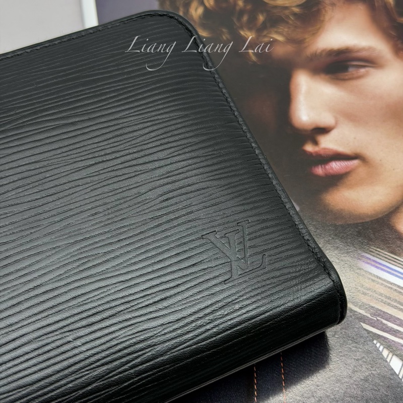 LOUIS VUITTON LV Zippy Organizer 黑色水波紋大拉鍊長夾-4