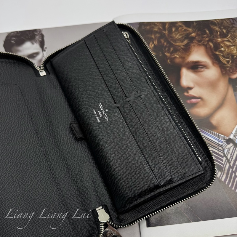 LOUIS VUITTON LV Zippy Organizer 黑色水波紋大拉鍊長夾-6