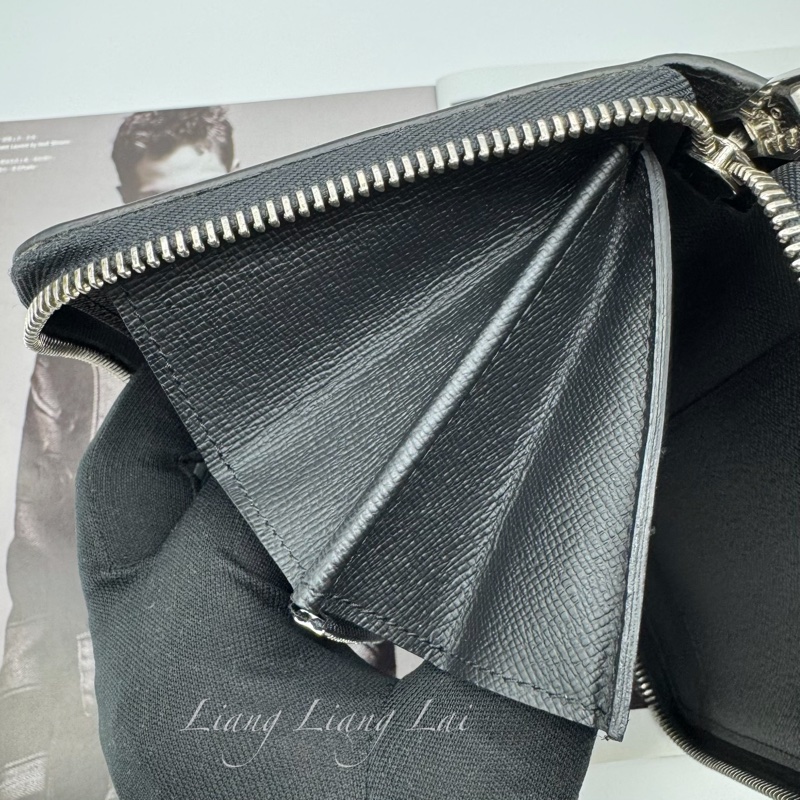 LOUIS VUITTON LV Zippy Organizer 黑色水波紋大拉鍊長夾-16