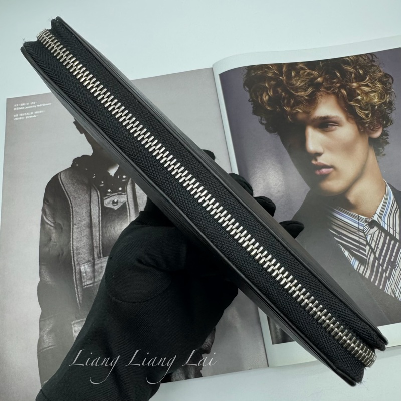 LOUIS VUITTON LV Zippy Organizer 黑色水波紋大拉鍊長夾-21