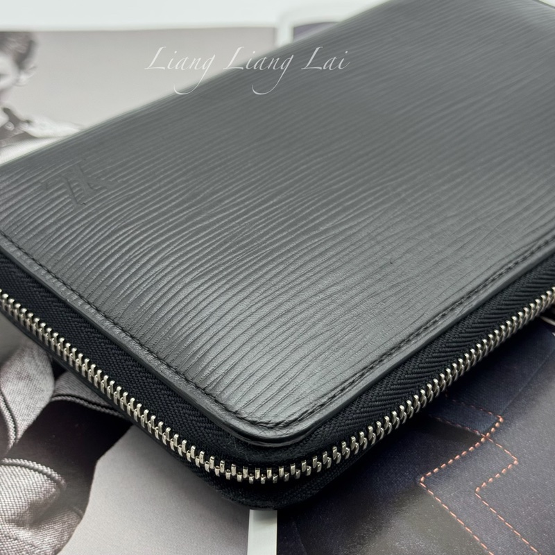LOUIS VUITTON LV Zippy Organizer 黑色水波紋大拉鍊長夾-26