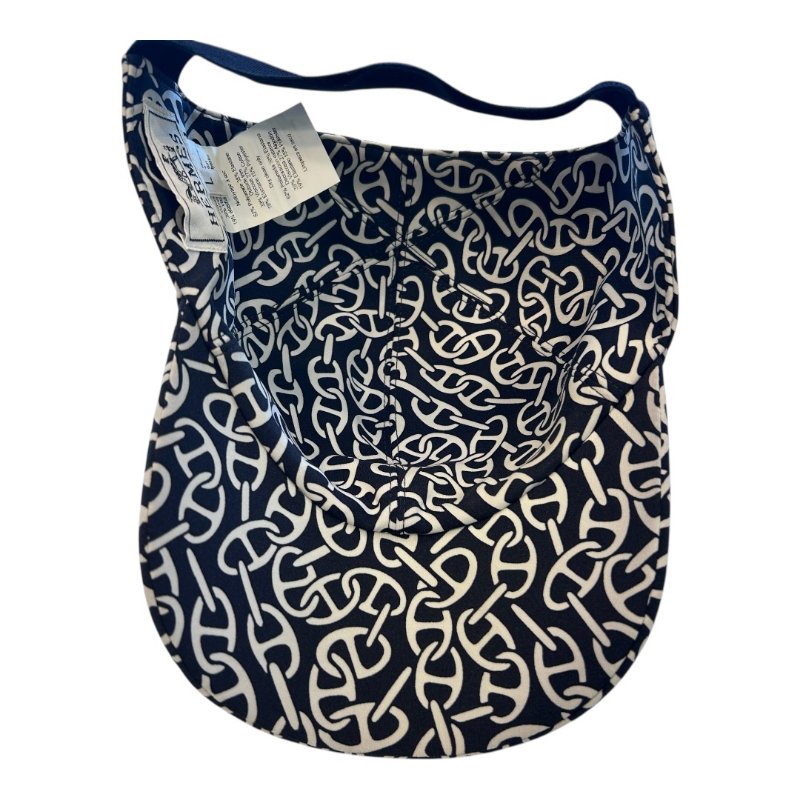 HERMES黑白色布面豬鼻棒球帽/L-4