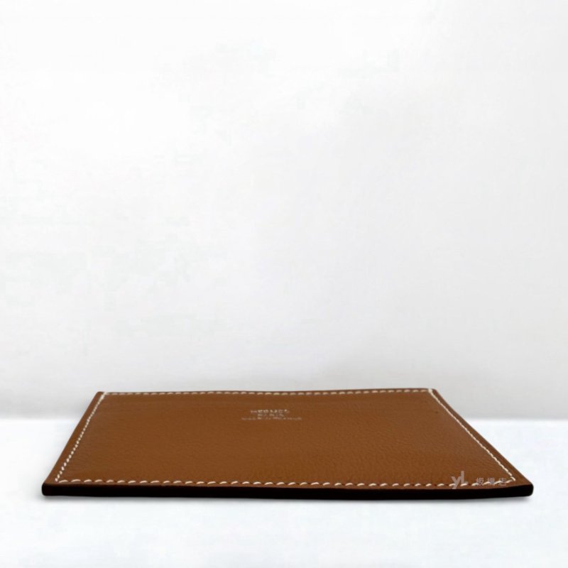 Hermes卡片夾 金棕Gold牛皮Evercolor絲巾卡片夾-4