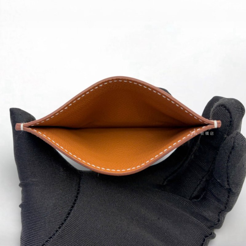 Hermes卡片夾 金棕Gold牛皮Evercolor絲巾卡片夾-5